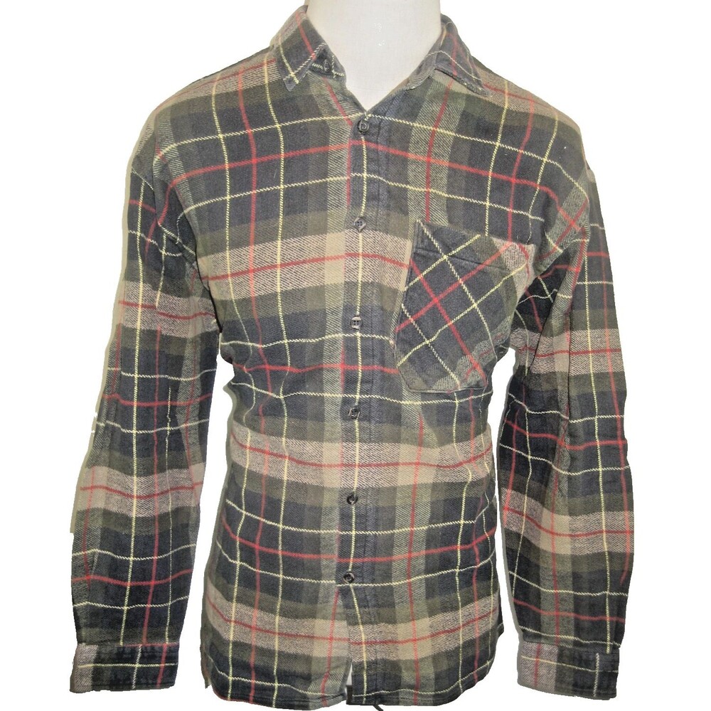 Mens NWOT Classic Multicolor Plaid LS Cotton Flannel Casual Shirt sz XL
